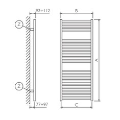 Immagine di Deltacalor RIGHT scaldasalviette H.132,2 L.48 cm, colore bianco RG132048B