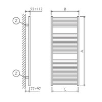 Immagine di Deltacalor RIGHT scaldasalviette H.132,2 L.58 cm, finitura cromo RG132058C