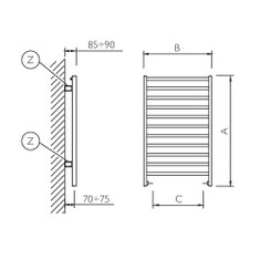 Immagine di Deltacalor SLIM C scaldasalviette H.81 L.50 cm, finitura cromo SC081050C