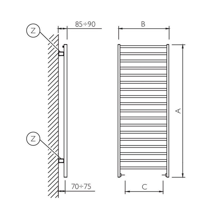 Immagine di Deltacalor SLIM C scaldasalviette H.130 L.60 cm, finitura cromo SC130060C