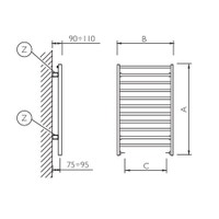 Immagine di Deltacalor SLIM Q scaldasalviette H.81 L.50 cm, finitura cromo SQ081050C