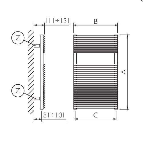 Immagine di Deltacalor HEGO 13 scaldasalviette cromato h 760 mm HG13076045C