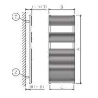 Immagine di Deltacalor HEGO 13 scaldasalviette bianco h 1190 mm  HG13119045B