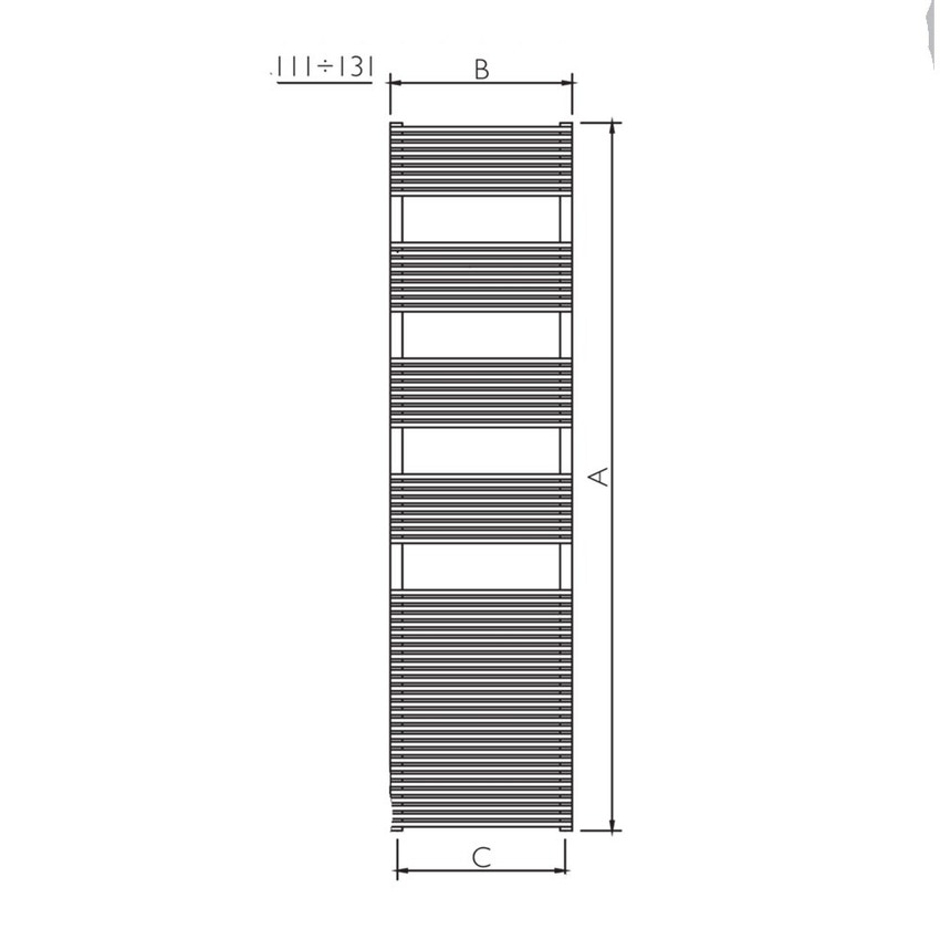 Immagine di Deltacalor HEGO 13 scaldasalviette cromato h 1770 mm HG13177045C