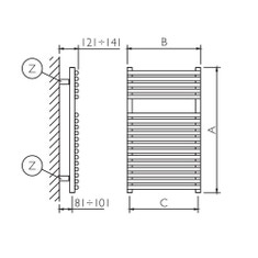 Immagine di Deltacalor HEGO 23 scaldasalviette bianco h 770 mm HG23077060B