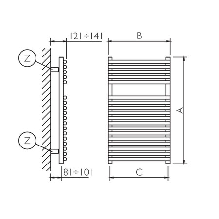 Immagine di Deltacalor HEGO 23 scaldasalviette bianco h 770 mm HG23077060B