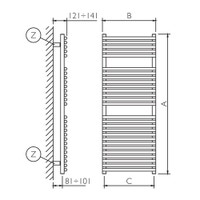 Immagine di Deltacalor HEGO 23 scaldasalviette bianco h 1170 mm HG23120045B