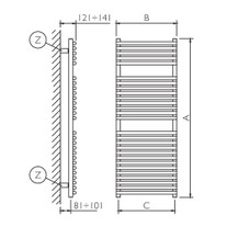 Irsap 1808 NOVO scaldasalviette, 44 tubi, 3 intervalli, H.180,8 L.75 P.3 cm,  colore bianco - NOG075B01IR01NNN03