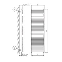 Immagine di Deltacalor HEGO 23 scaldasalviette bianco h 1510 mm HG23150050B