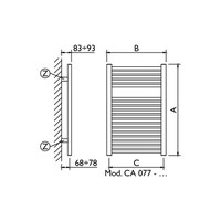 Immagine di Deltacalor CAMBIO scaldasalviette configurazione speciale bianco h 770 mm CA077045B-SPECIAL