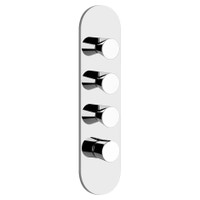 Immagine di Gessi WELLNESS parti esterne per miscelatore incasso termostatico alta portata attacchi da 3/4" installazione verticale/ orizzontale a tre uscite indipendenti finitura cromo 45206#031
