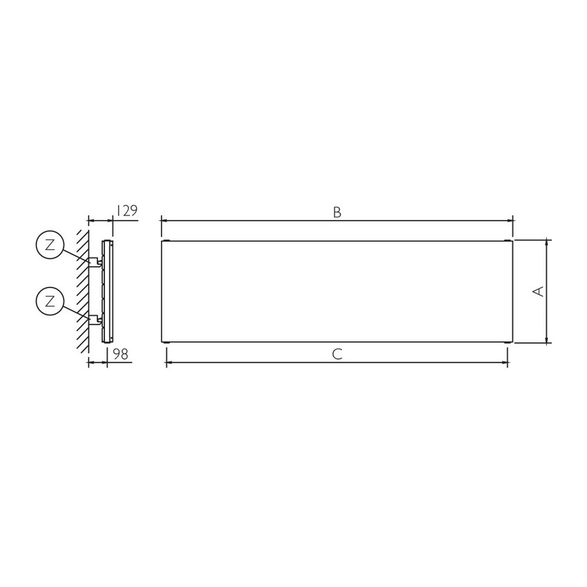 Immagine di Deltacalor PLATE ORIZZONTALE DOPPIO radiatore H.89,4 L.45 cm, finitura inox spazzolato PL2H045089Y