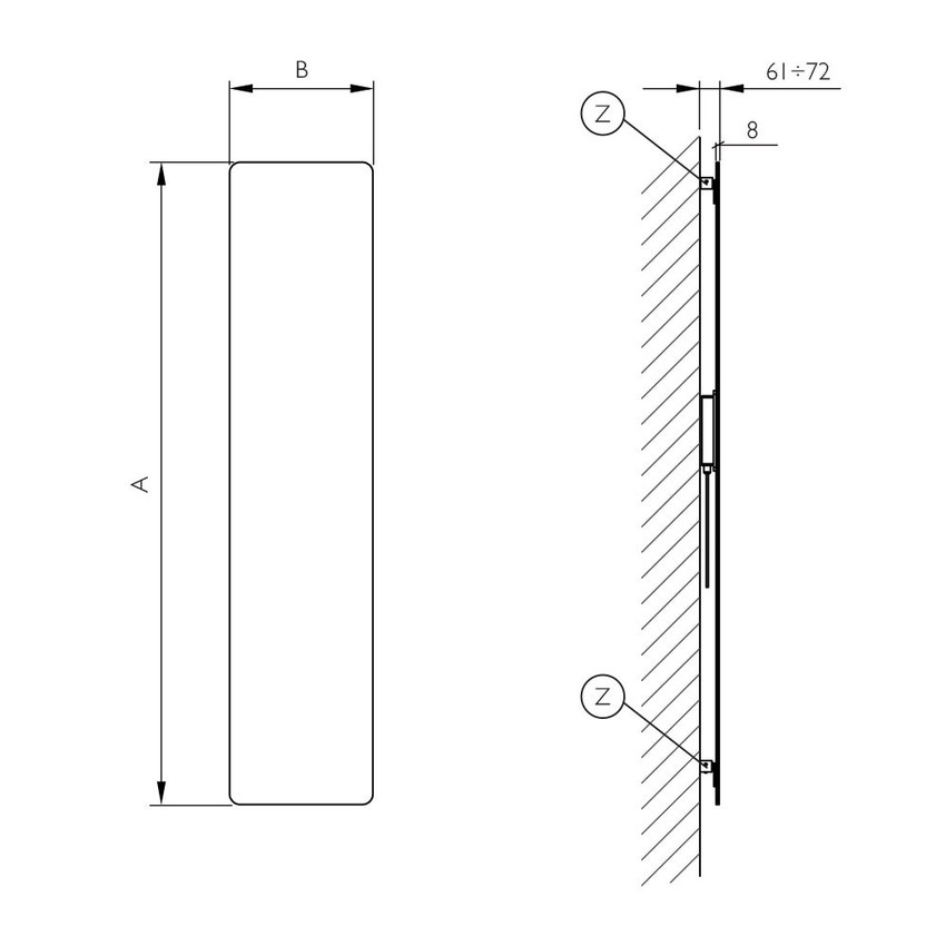 Immagine di Deltacalor NEW IMAGE radiatore H.180 L.40 cm, finitura a specchio MGD180040TV