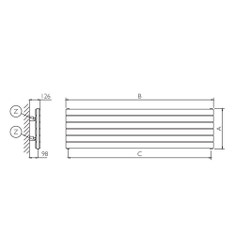 Immagine di Deltacalor FLYLINE ORIZZONTALE DOPPIO radiatore H.74,6 L.60 cm, colore bianco FL2H060010B