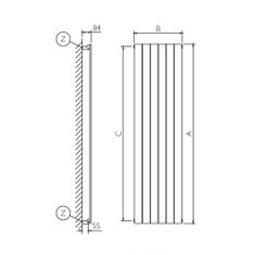 Immagine di Deltacalor FLYLINE VERTICALE SINGOLO radiatore bianco h 600 x l 1486 mm FL1V060020B