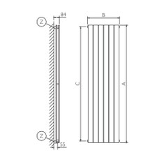 Immagine di Deltacalor FLYLINE VERTICALE DOPPIO radiatore bianco h 600 x l 1486 mm FL2V060020B