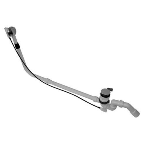 Immagine di Duravit QUADROVAL colonna di scarico con troppopieno con erogazione dalla piletta per vasche senza idromassaggio finitura cromo 791226000000000