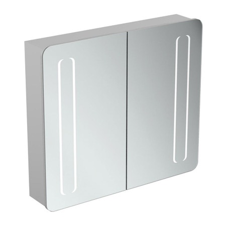 Immagine di Ideal Standard Specchio contenitore L.80 H.70 P.17 cm, con ante a specchio interno/esterno, finitura alluminio T3388AL