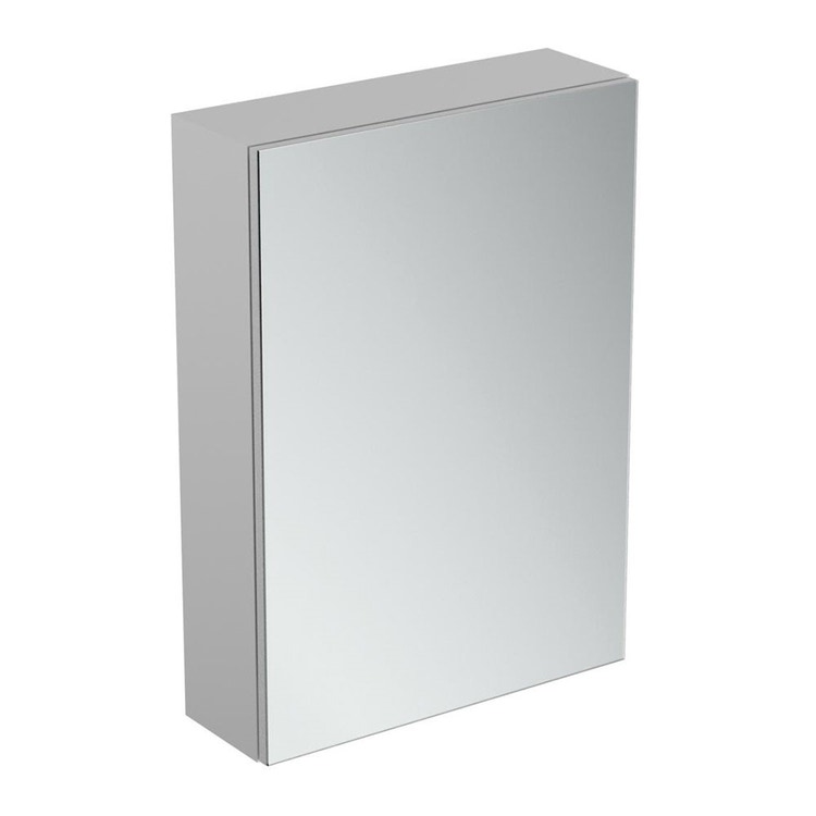 Ideal Standard T3428AL Specchio contenitore L.50 H.70 P.17 cm, con specchio  ingranditore interno, finitura alluminio