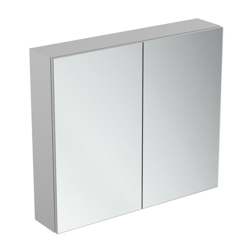 Immagine di Ideal Standard Specchio contenitore L.80 H.70 P.17 cm, con specchio ingranditore interno, finitura alluminio T3442AL