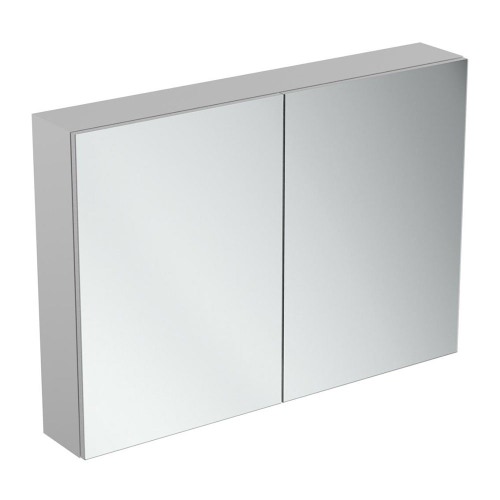 Immagine di Ideal Standard Specchio contenitore L.100 H.70 P.17 cm, con specchio ingranditore interno, finitura alluminio T3498AL