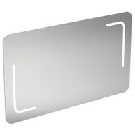 specchio 120x70x2.6 cm con bordi arrotondati e con luce a LED integrata, finitura a specchio