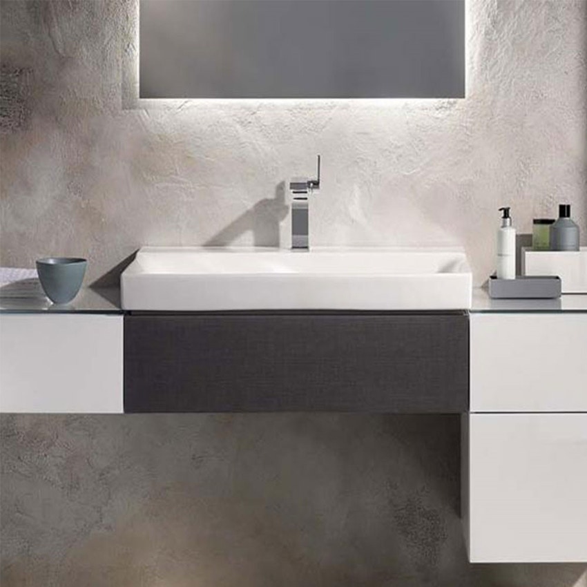 Immagine di Geberit XENO² mobile sottolavabo sospeso L.60 cm, con un cassetto ad apertura a pressione, finitura rovere grigio texturizzato 500.505.43.1