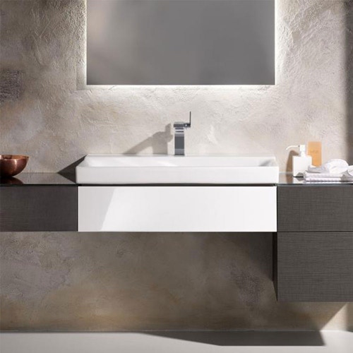 Immagine di Geberit XENO² mobile sottolavabo sospeso L.90 cm, con un cassetto ad apertura a pressione, colore bianco finitura lucido 500.508.01.1