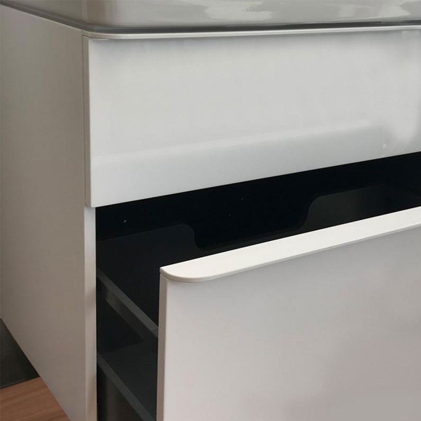 Immagine di Geberit SMYLE mobile sospeso L.60 cm per lavabo, con due cassetti a chiusura ammortizzata, colore bianco finitura lucido 500.352.00.1