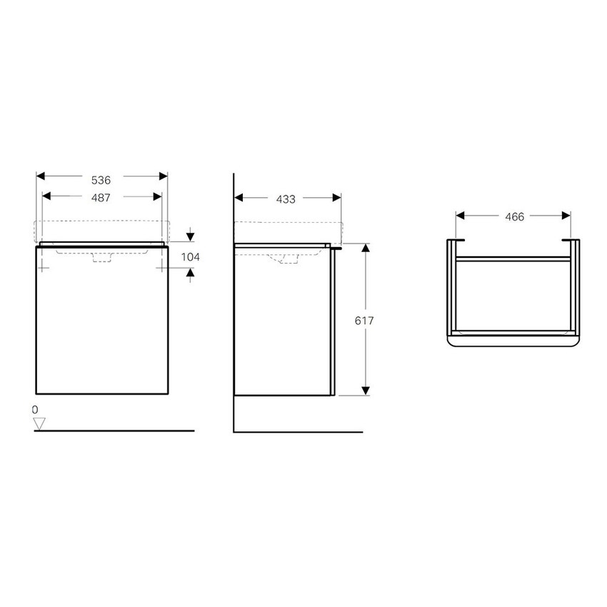 Immagine di Geberit SMYLE mobile sospeso L.55 cm, con anta apertura destra push-pull e chiusura ammortizzata, colore grigio lava finitura opaco 500.365.JK.1