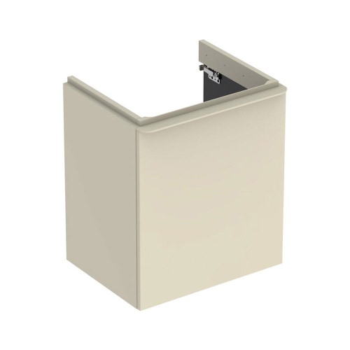 Immagine di Geberit SMYLE mobile sospeso L.55 cm, con anta apertura destra push-pull e chiusura ammortizzata, colore grigio sabbia finitura lucido 500.365.JL.1