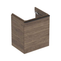 Immagine di Geberit SMYLE mobile sospeso L.55 cm, con anta apertura destra push-pull e chiusura ammortizzata, finitura noce americano 500.365.JR.1