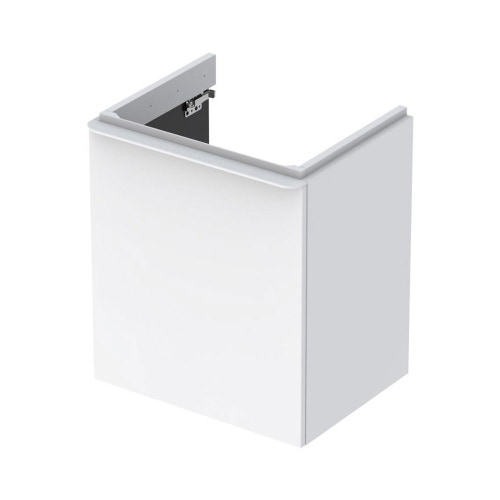 Immagine di Geberit SMYLE mobile sospeso L.55 cm, con anta apertura sinistra push-pull e chiusura ammortizzata, colore bianco finitura lucido 500.366.00.1