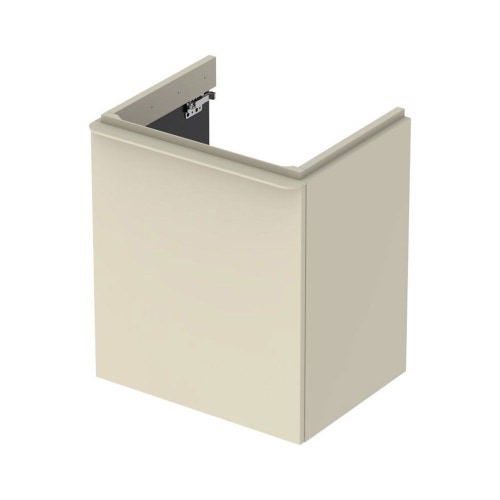 Immagine di Geberit SMYLE mobile sospeso L.55 cm, con anta apertura sinistra push-pull e chiusura ammortizzata, colore grigio sabbia finitura lucido 500.366.JL.1