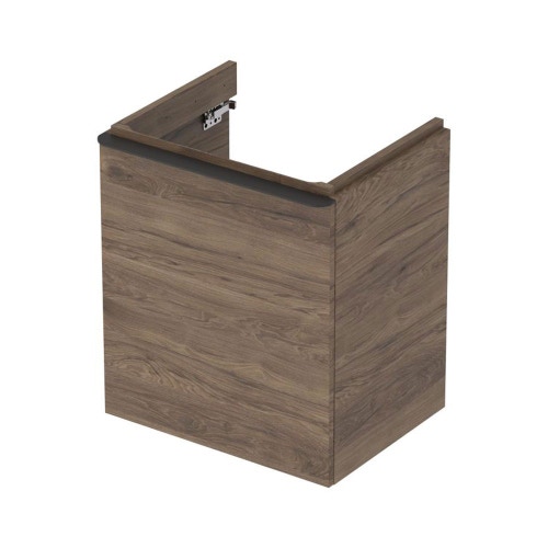 Immagine di Geberit SMYLE mobile sospeso L.55 cm, con anta apertura sinistra push-pull e chiusura ammortizzata, finitura noce americano 500.366.JR.1