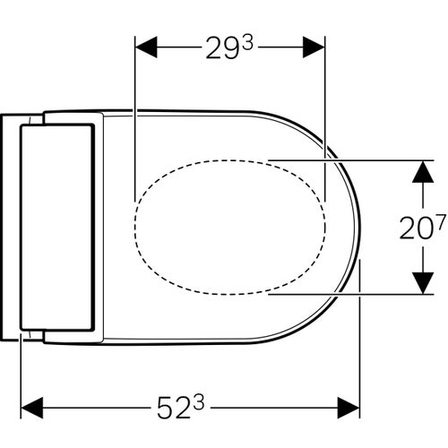 Immagine di Geberit AQUACLEAN TUMA COMFORT vaso a pavimento senza brida, completo di sedile con funzione bidet a chiusura ammortizzata, colore bianco con cover colore bianco finitura vetro lucido 146.310.SI.1
