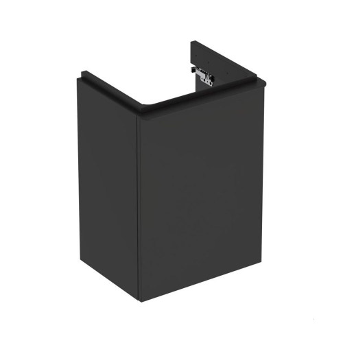 Immagine di Geberit SMYLE mobile sospeso L.45 cm, con anta apertura destra e chiusura ammortizzata, colore nero finitura opaco 500.350.JK.1