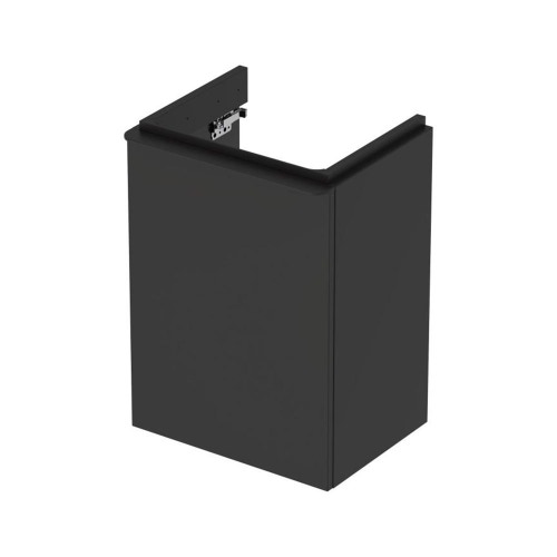 Immagine di Geberit SMYLE mobile sospeso L.45 cm, con anta apertura sinistra e chiusura ammortizzata, colore nero finitura opaco 500.351.JK.1