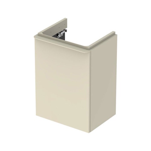 Immagine di Geberit SMYLE mobile sospeso L.45 cm, con anta apertura sinistra e chiusura ammortizzata, colore grigio sabbia finitura lucido 500.351.JL.1