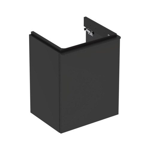 Immagine di Geberit SMYLE mobile sospeso L.50 cm, con anta apertura destra e chiusura ammortizzata, colore nero finitura opaco 500.363.JK.1