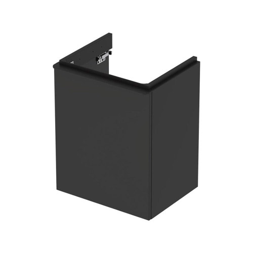 Immagine di Geberit SMYLE mobile sospeso L.50 cm, con anta apertura sinistra e chiusura ammortizzata, colore nero finitura opaco 500.364.JK.1