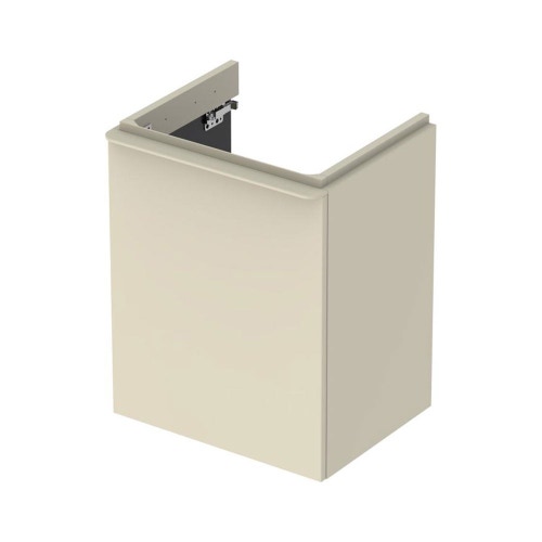 Immagine di Geberit SMYLE mobile sospeso L.50 cm, con anta apertura sinistra e chiusura ammortizzata, colore grigio sabbia finitura lucido 500.364.JL.1