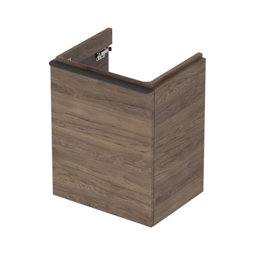 Immagine di Geberit SMYLE mobile sospeso L.50 cm, con anta apertura sinistra e chiusura ammortizzata, finitura noce americano 500.364.JR.1