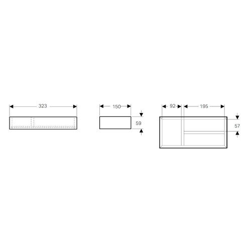 Immagine di Geberit SMYLE inserto portaoggetti T per cassettone singolo e cassettoni superiori finitura grigio lava opaco 500.678.00.1