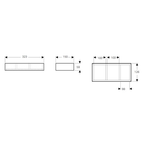 Immagine di Geberit SMYLE inserto portaoggetti H per cassettone singolo e cassettoni superiori finitura grigio lava opaco 500.677.00.1