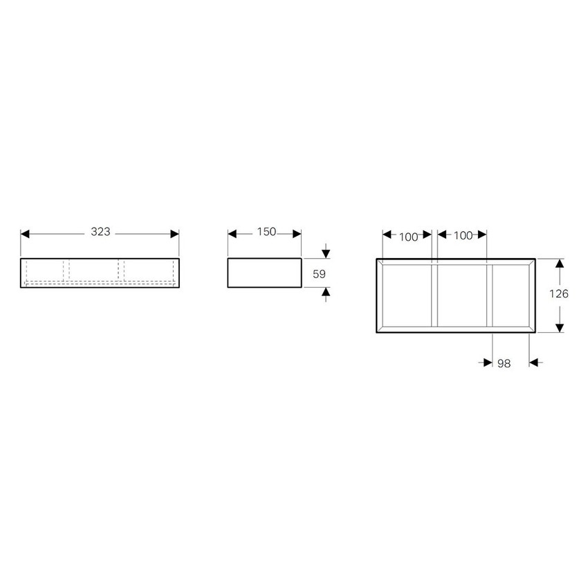 Immagine di Geberit SMYLE inserto portaoggetti H per cassettone singolo e cassettoni superiori finitura grigio lava opaco 500.677.00.1