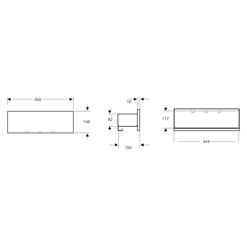 Immagine di Geberit SMYLE SQUARE mensola contenitore L.45 cm, finitura noce americano 500.362.JR.1