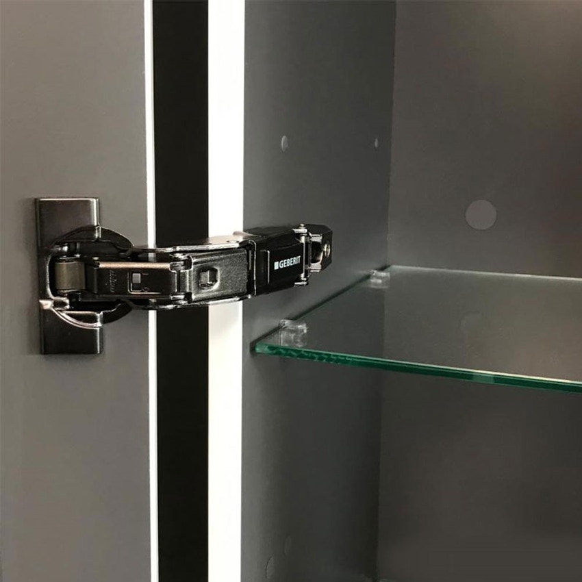 Immagine di Geberit SMYLE mobile a colonna H.118 cm, a mezza altezza, con un'anta a chiusura ammortizzata, colore bianco finitura lucido 500.361.00.1