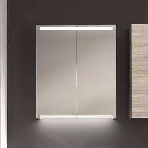 Immagine di Geberit OPTION specchio contenitore L.60 cm, con corpo e due ante dotati di specchi interni ed esterni e illuminazione led 500.582.00.1