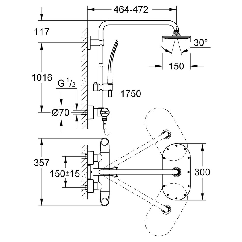 Grohe 27472000 Rainshower® System Veris 300 Colonna Doccia Con ...